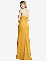 Alt View 3 Thumbnail - NYC Yellow Strapless Pleated Faux Wrap Trumpet Gown with Front Slit