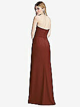 Alt View 3 Thumbnail - Auburn Moon Strapless Pleated Faux Wrap Trumpet Gown with Front Slit