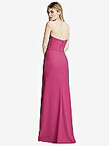 Alt View 3 Thumbnail - Tea Rose Strapless Pleated Faux Wrap Trumpet Gown with Front Slit