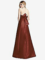 Front View Thumbnail - Auburn Moon Strapless A-line Satin Gown with Modern Bow Detail