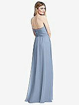 Rear View Thumbnail - Cloudy Shirred Bodice Strapless Chiffon Maxi Dress with Optional Straps