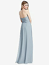 Rear View Thumbnail - Mist Shirred Bodice Strapless Chiffon Maxi Dress with Optional Straps