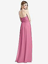 Rear View Thumbnail - Orchid Pink Shirred Bodice Strapless Chiffon Maxi Dress with Optional Straps