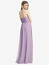 Rear View Thumbnail - Pale Purple Shirred Bodice Strapless Chiffon Maxi Dress with Optional Straps