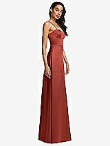 Side View Thumbnail - Amber Sunset Bustier A-Line Maxi Dress with Adjustable Spaghetti Straps