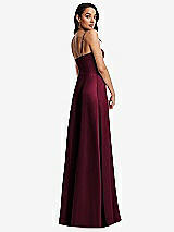 Rear View Thumbnail - Cabernet Bustier A-Line Maxi Dress with Adjustable Spaghetti Straps