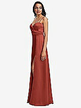 Side View Thumbnail - Amber Sunset Adjustable Strap A-Line Faux Wrap Maxi Dress