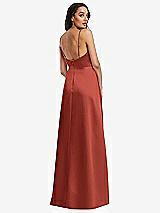 Rear View Thumbnail - Amber Sunset Adjustable Strap A-Line Faux Wrap Maxi Dress