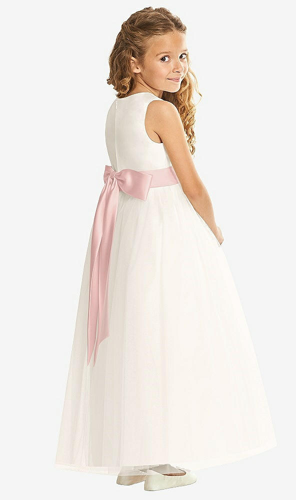 Back View - Ivory & Rose - PANTONE Rose Quartz Flower Girl Dress FL4002
