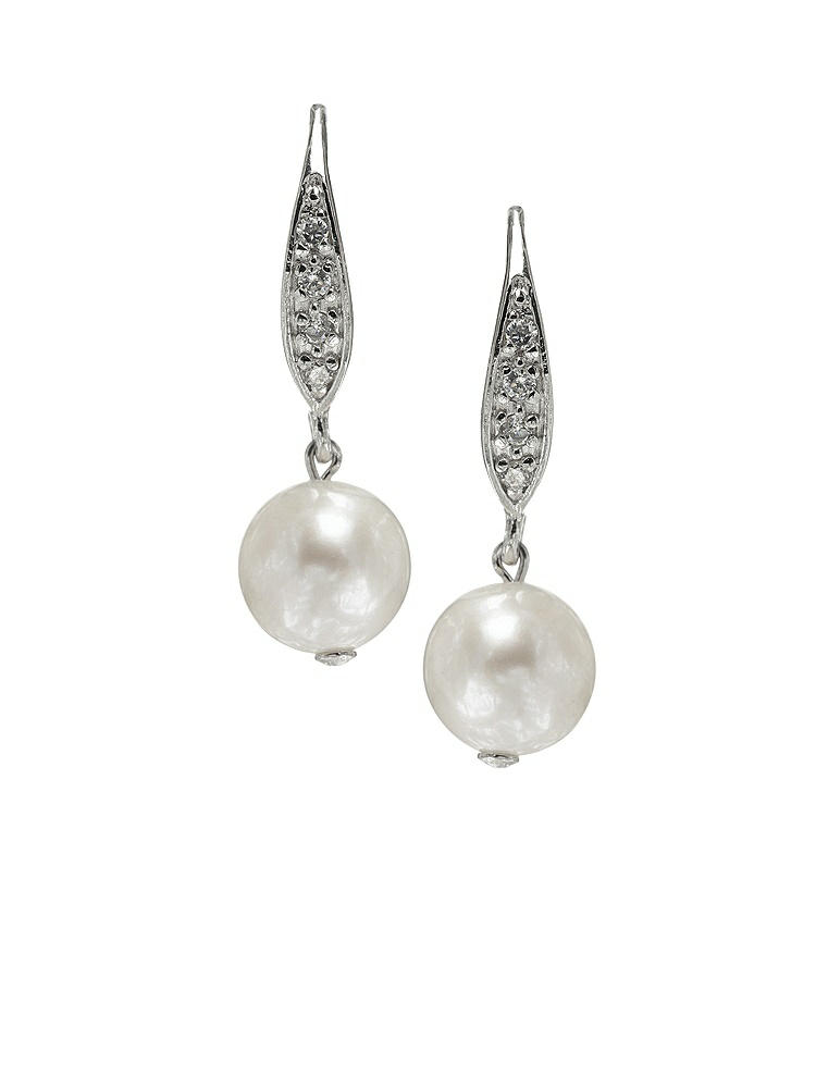 Front View - Natural Pearl Pave Drop Earrings