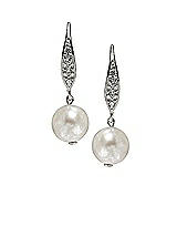 Front View Thumbnail - Natural Pearl Pave Drop Earrings