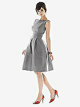 Front View Thumbnail - Quarry Vintage Inspired Bateau Neckline Scoop Back Dress