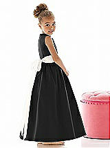 Rear View Thumbnail - Black & Ivory Flower Girl Dress FL4021