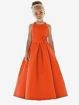 Front View Thumbnail - Tangerine Tango Flower Girl Dress FL4022
