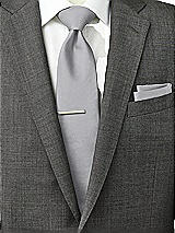 Rear View Thumbnail - French Gray Peau de Soie Pocket Squares by After Six