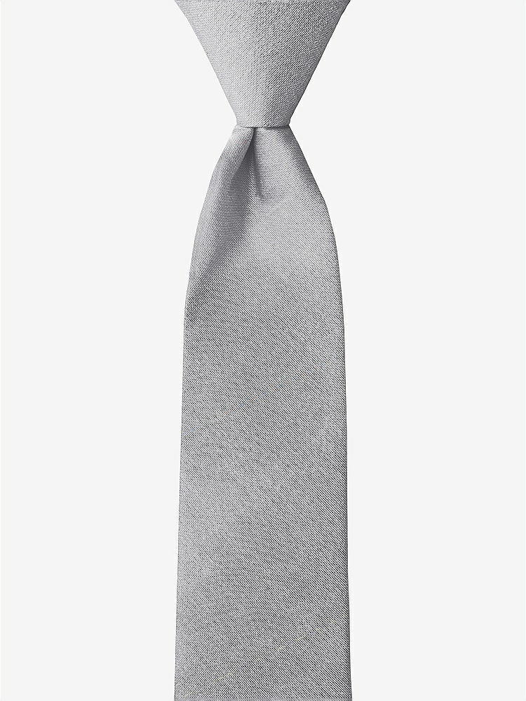 Front View - French Gray Peau de Soie Boy's 14" Zip Necktie by After Six