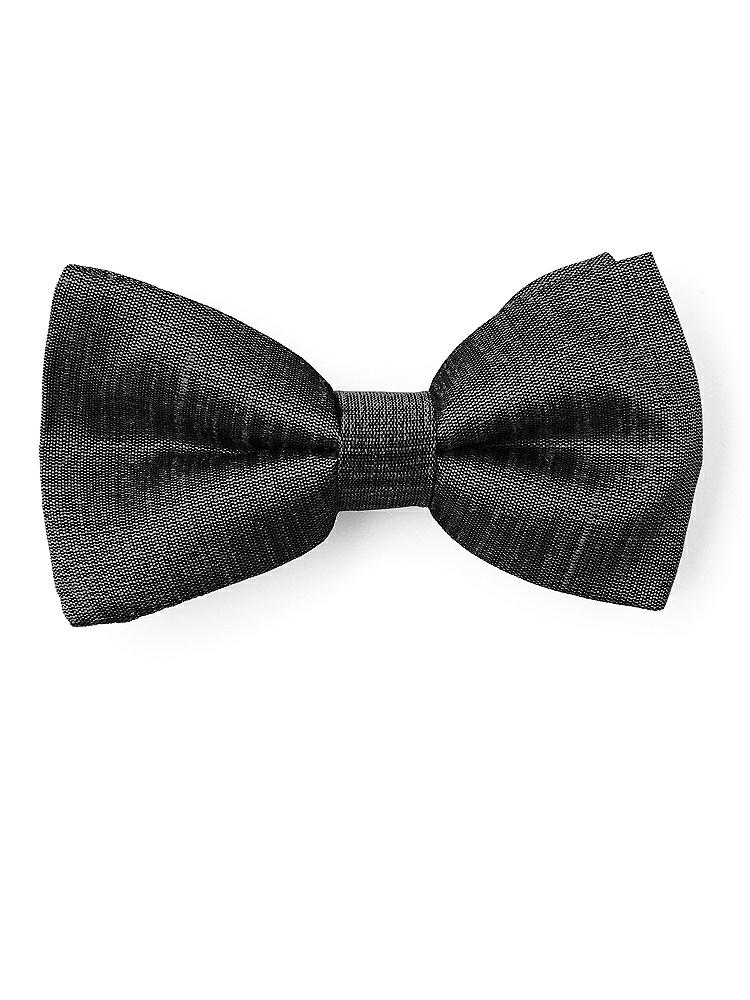 Front View - Black Dupioni Boy's Clip Bow Tie by After Six