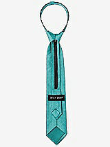 Rear View Thumbnail - Azure Dupioni Boy's 14" Zip Necktie by After Six