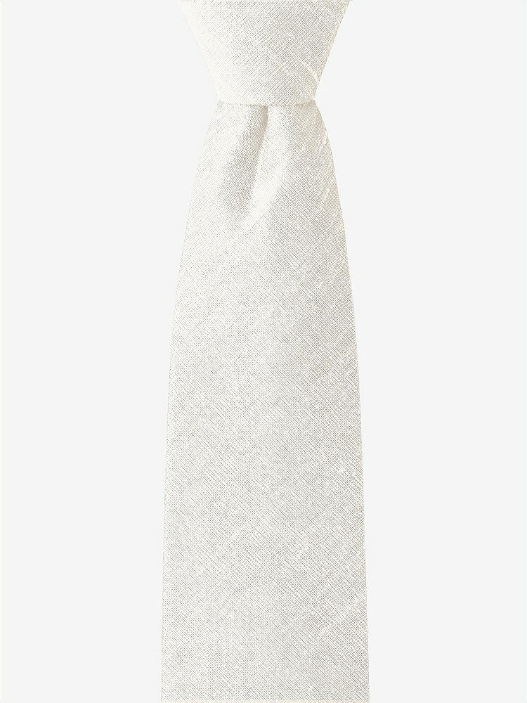 Front View - Ivory Dupioni Boy's 14" Zip Necktie by After Six