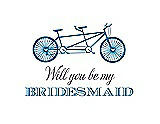 Front View Thumbnail - Cerulean & Aubergine Will You Be My Bridesmaid Card - Bike