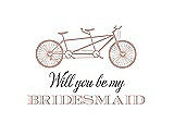 Front View Thumbnail - Pearl Pink & Aubergine Will You Be My Bridesmaid Card - Bike