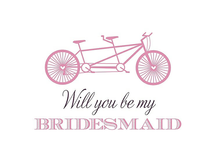 Front View - Begonia & Aubergine Will You Be My Bridesmaid Card - Bike