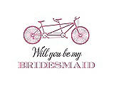 Front View Thumbnail - Begonia & Aubergine Will You Be My Bridesmaid Card - Bike