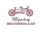 Front View Thumbnail - Pantone Honeysuckle & Aubergine Will You Be My Bridesmaid Card - Bike