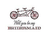 Front View Thumbnail - Claret & Aubergine Will You Be My Bridesmaid Card - Bike