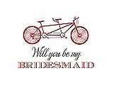 Front View Thumbnail - Perfect Coral & Aubergine Will You Be My Bridesmaid Card - Bike