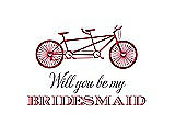 Front View Thumbnail - Flame & Aubergine Will You Be My Bridesmaid Card - Bike