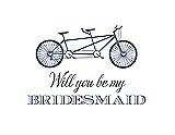 Front View Thumbnail - Larkspur Blue & Aubergine Will You Be My Bridesmaid Card - Bike