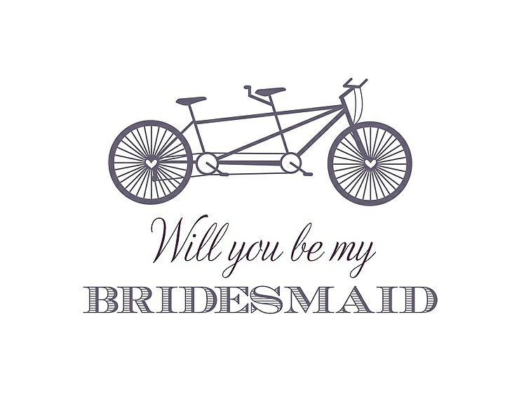 Front View - Lavender & Aubergine Will You Be My Bridesmaid Card - Bike