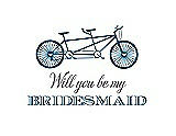 Front View Thumbnail - Ocean Blue & Aubergine Will You Be My Bridesmaid Card - Bike