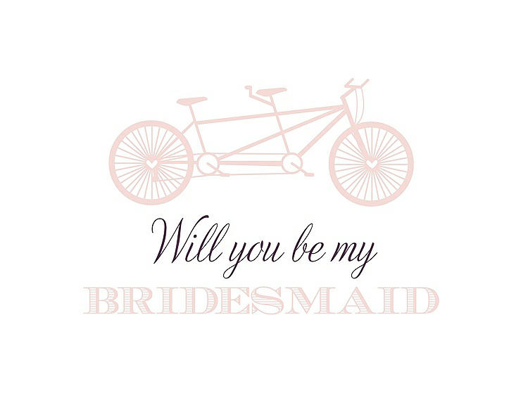 Front View - Rose Water & Aubergine Will You Be My Bridesmaid Card - Bike