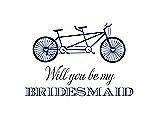 Front View Thumbnail - Sapphire & Aubergine Will You Be My Bridesmaid Card - Bike