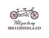 Front View Thumbnail - Sugar Plum & Aubergine Will You Be My Bridesmaid Card - Bike