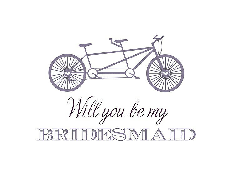 Front View - Wisteria & Aubergine Will You Be My Bridesmaid Card - Bike