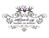 Front View Thumbnail - Charcoal Gray & Orchid Will You Be My Matron of Honor Card - Classic