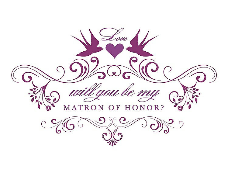 Front View - Persian Plum & Orchid Will You Be My Matron of Honor Card - Classic