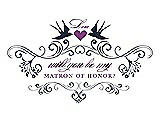 Front View Thumbnail - Midnight Navy & Orchid Will You Be My Matron of Honor Card - Classic