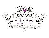 Front View Thumbnail - Charcoal Gray & Orchid Will You Be My Bridesmaid Card - Classic