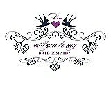 Front View Thumbnail - Midnight Navy & Orchid Will You Be My Bridesmaid Card - Classic