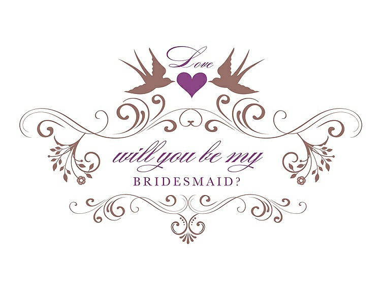 Front View - Toffee & Orchid Will You Be My Bridesmaid Card - Classic