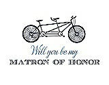 Front View Thumbnail - Midnight Navy & Cornflower Will You Be My Matron of Honor Card - Bike