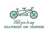 Front View Thumbnail - Shamrock & Cornflower Will You Be My Matron of Honor Card - Bike