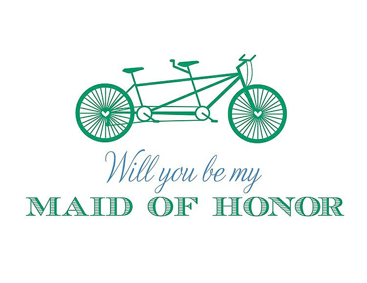 Front View - Shamrock & Cornflower Will You Be My Maid of Honor - Bike