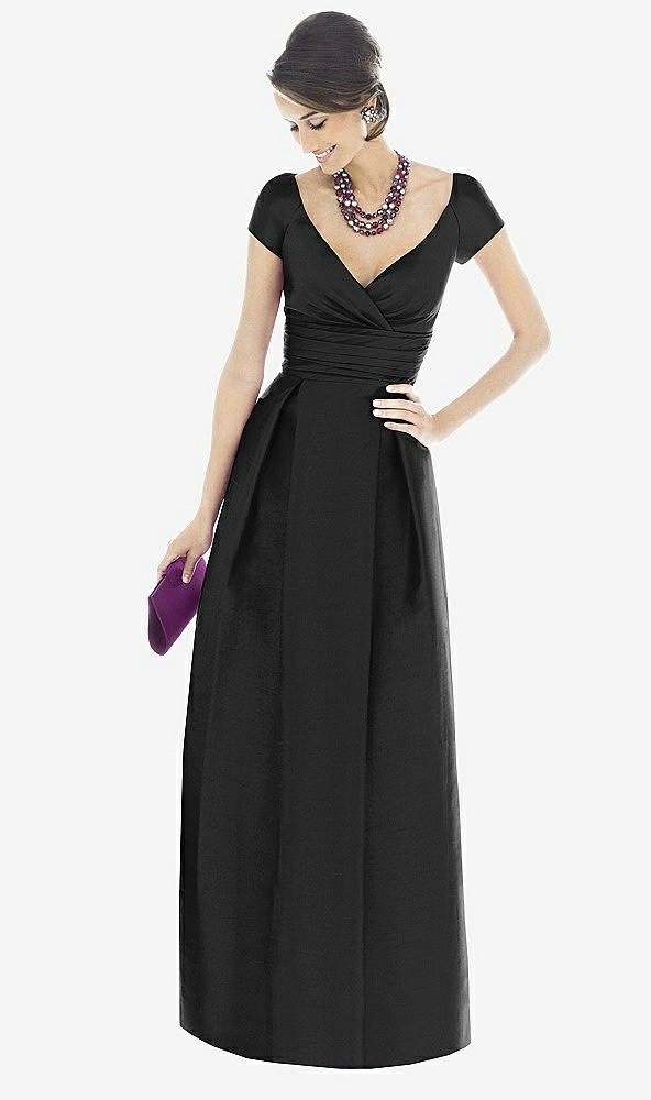 Front View - Black Alfred Sung Bridesmaid Dress D503