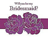 Front View Thumbnail - Orchid & Persian Plum Will You Be My Bridesmaid Card - 2 Color Flowers