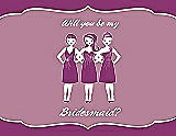 Front View Thumbnail - Persian Plum & Rosebud Will You Be My Bridesmaid Card - Girls